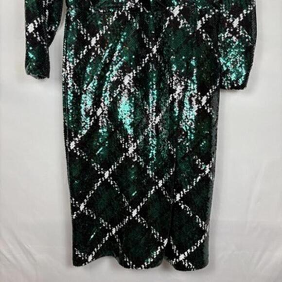 ELOQUII Plus Size Fully Sequined Plaid Wrap Holiday Dress Size: 16 |Worn by Loni - Picture 4 of 9
